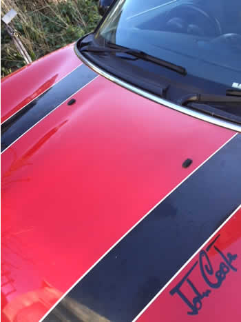 Deep crease on Mini bonnet - After Deep crease on Mini bonnet - After