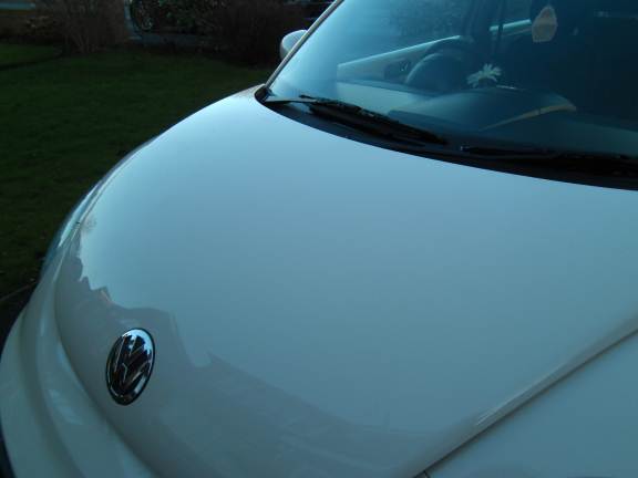 Deep crease on VW Beetle bonnet - After Deep crease on VW Beetle bonnet - After