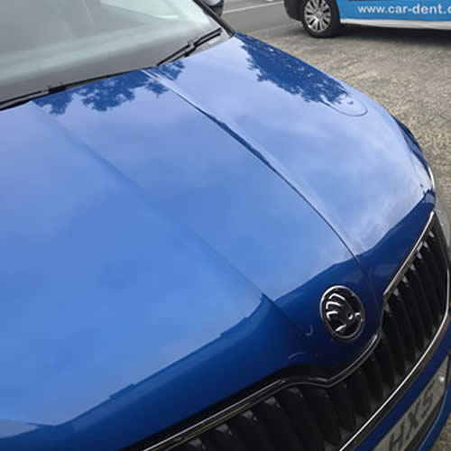 Deep crease on Skoda bonnet - After Deep crease on Skoda bonnet - After