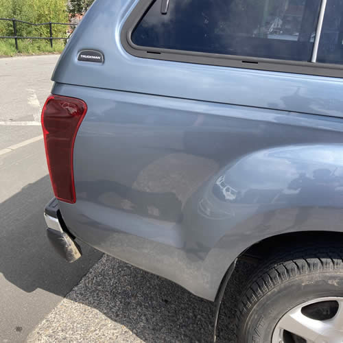 Deep dent on Isuzu Trooper Quater Panel - After Deep dent on Isuzu Trooper Quater Panel - After